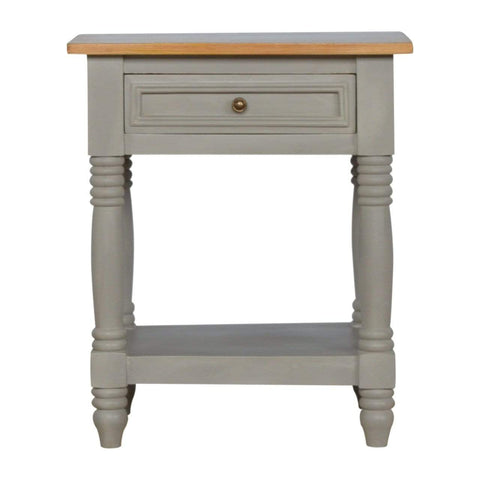 Grey Painted Bedside with Wooden Top Sleeping Artisan Furniture 
