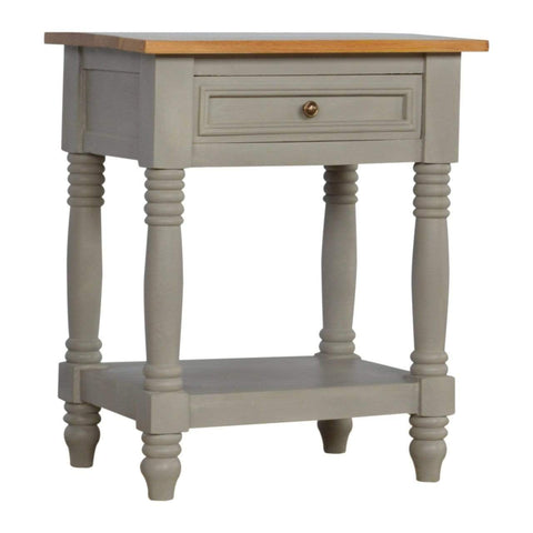 Grey Painted Bedside with Wooden Top Sleeping Artisan Furniture 