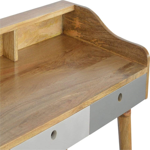 Grey Painted Gallery Back Writing Desk Living Artisan Furniture 