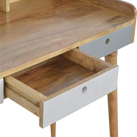 Grey Painted Gallery Back Writing Desk Living Artisan Furniture 
