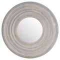 Grey Painted Round Textured Mirror Mirrors Hill Interiors 