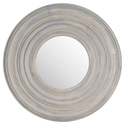 Grey Painted Round Textured Mirror Mirrors Hill Interiors 