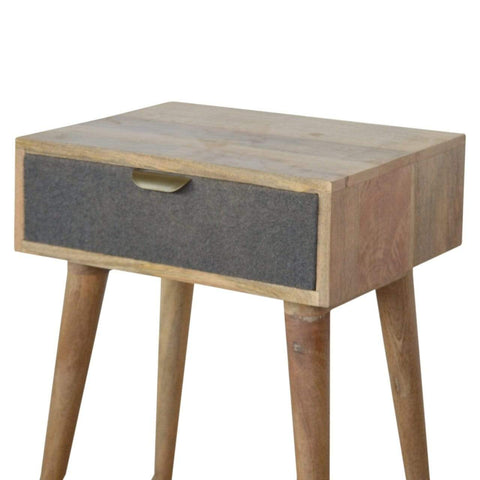 Grey Tweed Bedside Sleeping Artisan Furniture 