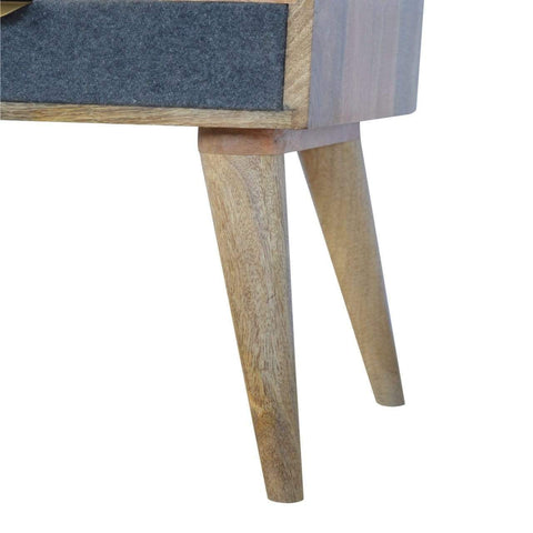 Grey Tweed Bedside with Open Slot Sleeping Artisan Furniture 