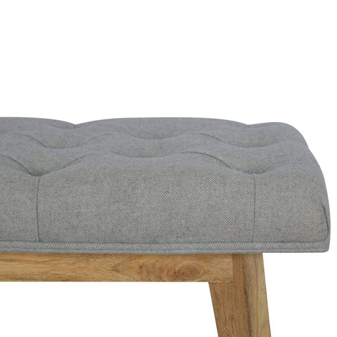 Grey Tweed Bench with 1 Drawer Living Artisan Furniture 