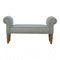 Grey Tweed Bench with Turned Feet Living Artisan Furniture 