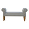 Grey Tweed Bench with Turned Feet Living Artisan Furniture 