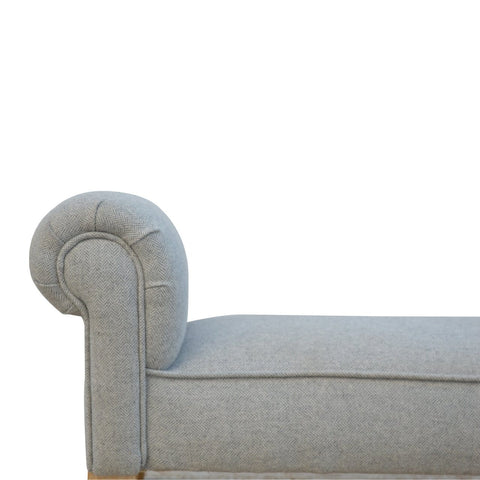 Grey Tweed Bench with Turned Feet Living Artisan Furniture 