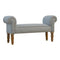 Grey Tweed Bench with Turned Feet Living Artisan Furniture 