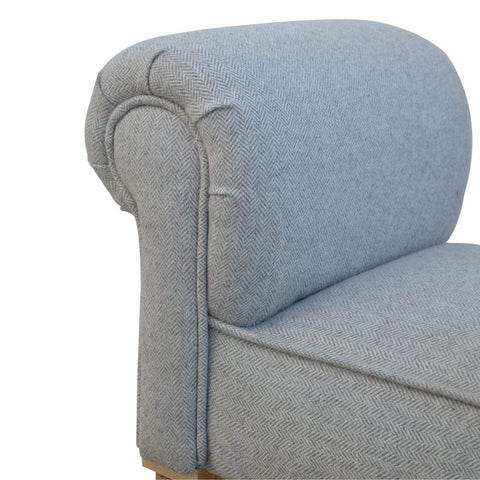 Grey Tweed Bench with Turned Feet Living Artisan Furniture 