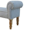 Grey Tweed Bench with Turned Feet Living Artisan Furniture 