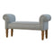 Grey Tweed Bench with Turned Feet Living Artisan Furniture 