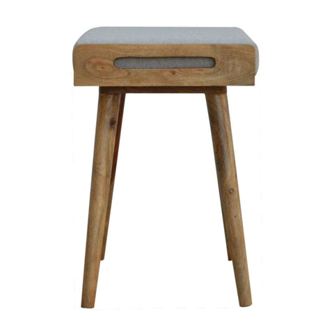 Grey Tweed Solid Wood Footstool Living Artisan Furniture 