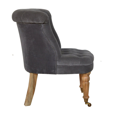 Grey Velvet Accent Chair Living Artisan Furniture 