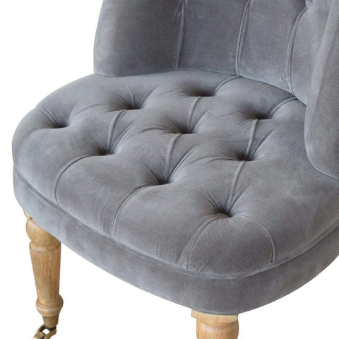 Grey Velvet Accent Chair Living Artisan Furniture 