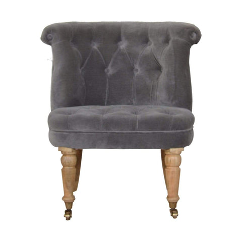 Grey Velvet Accent Chair Living Artisan Furniture 