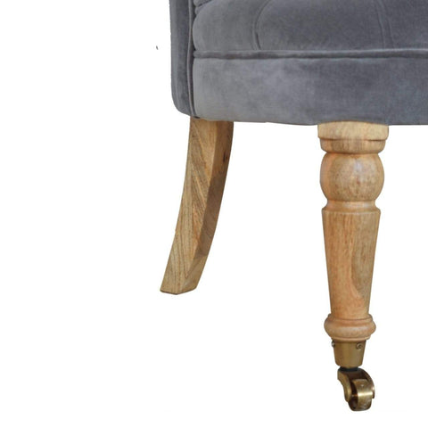 Grey Velvet Accent Chair Living Artisan Furniture 