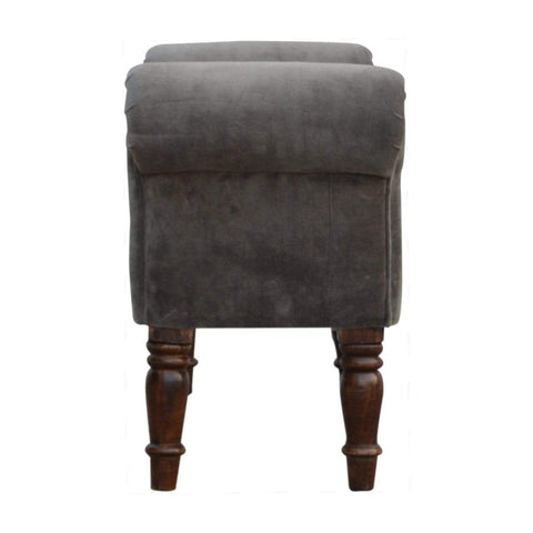 Grey Velvet Bench Living Artisan Furniture 