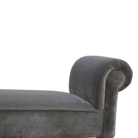 Grey Velvet Bench Living Artisan Furniture 