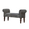 Grey Velvet Bench Living Artisan Furniture 