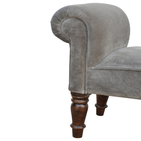 Grey Velvet Bench Living Artisan Furniture 