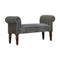 Grey Velvet Bench Living Artisan Furniture 