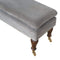 Grey Velvet Bench with Castor Feet Living Artisan Furniture 