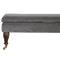 Grey Velvet Bench with Castor Feet Living Artisan Furniture 