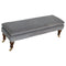 Grey Velvet Bench with Castor Feet Living Artisan Furniture 