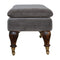 Grey Velvet Bench with Castor Feet Living Artisan Furniture 