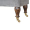 Grey Velvet Bench with Castor Feet Living Artisan Furniture 
