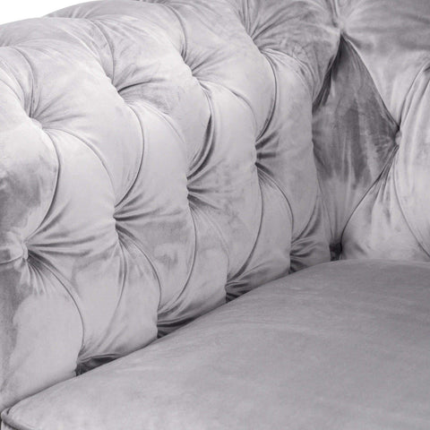Grey Velvet Chesterfield Chair Living Hill Interiors 