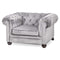 Grey Velvet Chesterfield Chair Living Hill Interiors 