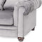 Grey Velvet Large Chesterfield Three Seater Sofa Living Hill Interiors 