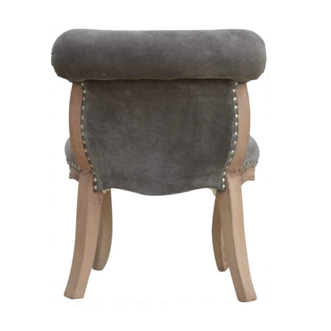 Grey Velvet Studded Chair Living Artisan Furniture 