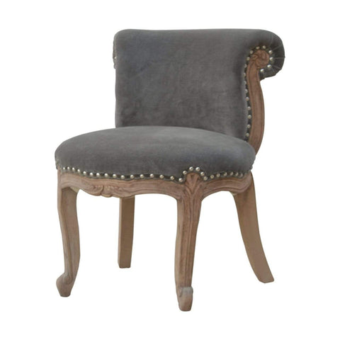 Grey Velvet Studded Chair Living Artisan Furniture 