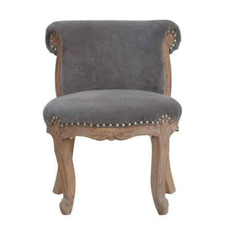 Grey Velvet Studded Chair Living Artisan Furniture 