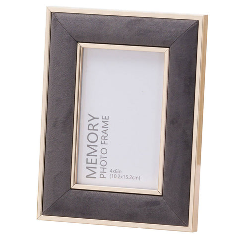 Grey Velvet With Gold 4X6 Frame Accessories Hill Interiors 