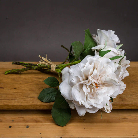Grey White Short Stem Rose Bouquet Accessories Hill Interiors 