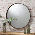 Greystoke Bronze Metal Round Mirror W840 x H840mm Sleeping Regency Studio 
