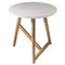 Hamar White Semi Gloss and Natural Ash Wood Side Table 50cm Living Regency Studio 