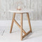 Hamar White Semi Gloss and Natural Ash Wood Side Table 50cm Living Regency Studio 