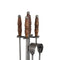 Hand Turned Fire Companion Set In Antique Pewter With Wooden Handles Accessories Hill Interiors 