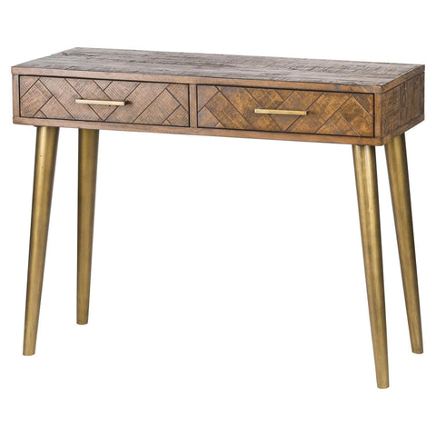 Havana Gold 2 Drawer Console Table Living Hill Interiors 