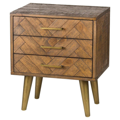 Havana Gold 3 Drawer Bedside Table Sleeping Hill Interiors 