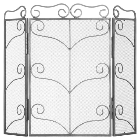 Heavy Large Antique Silver Fire Screen Living Hill Interiors 