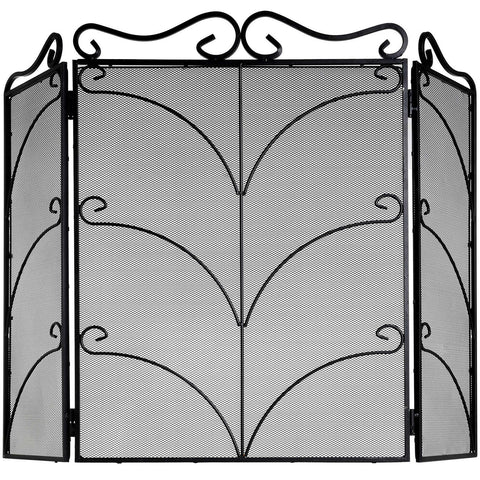 Heavy Large Black Ornate Fire Screen Living Hill Interiors 