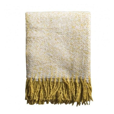 Herringbone Mohair Throw Ochre Accessories Regency Studio 