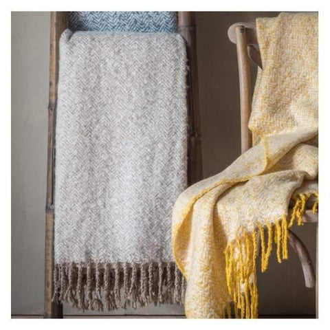 Herringbone Mohair Throw Taupe Accessories Regency Studio 