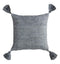 Herringbone PET Tassel Cushion Charcoal Accessories Regency Studio 